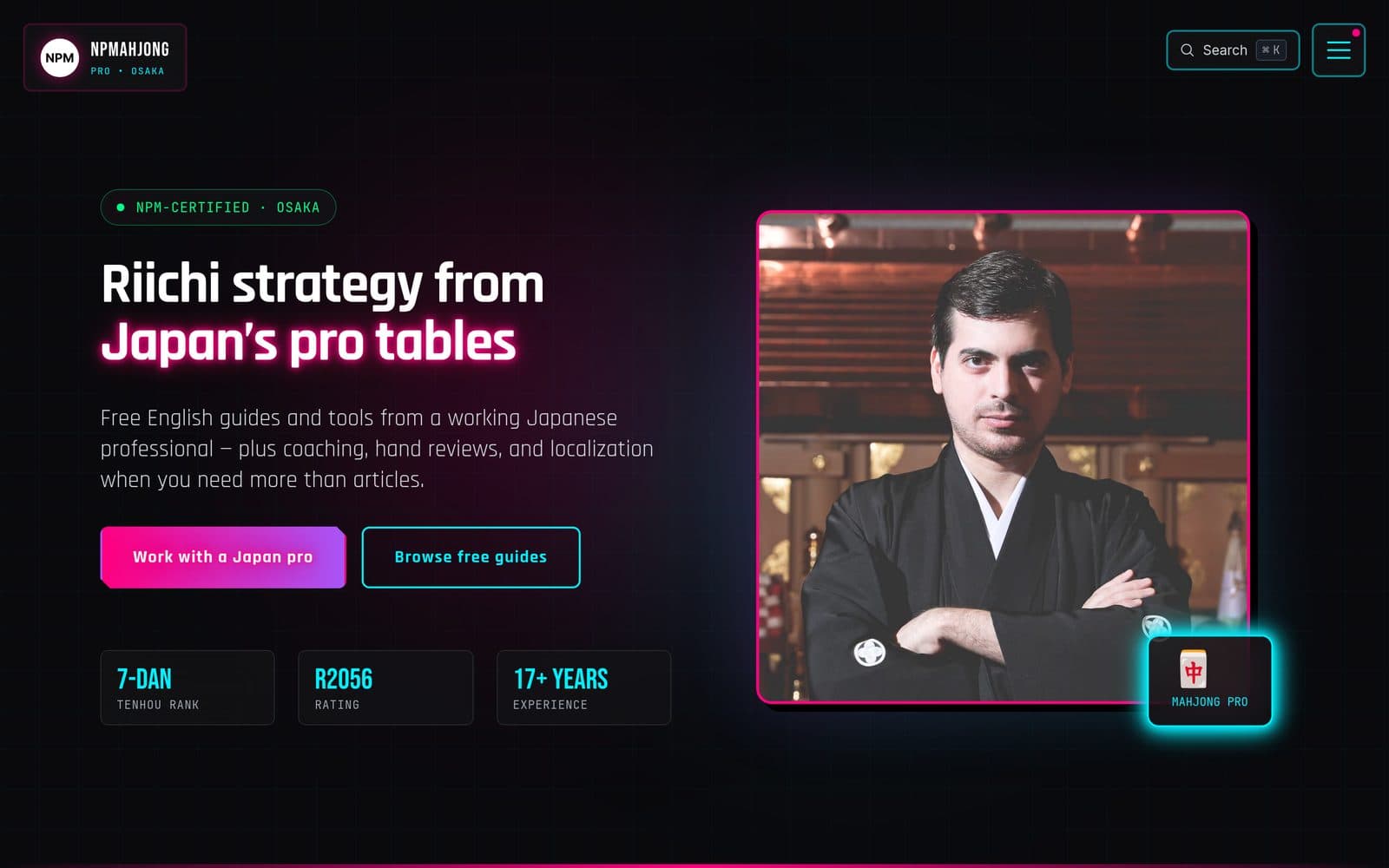 The NPMahjong website